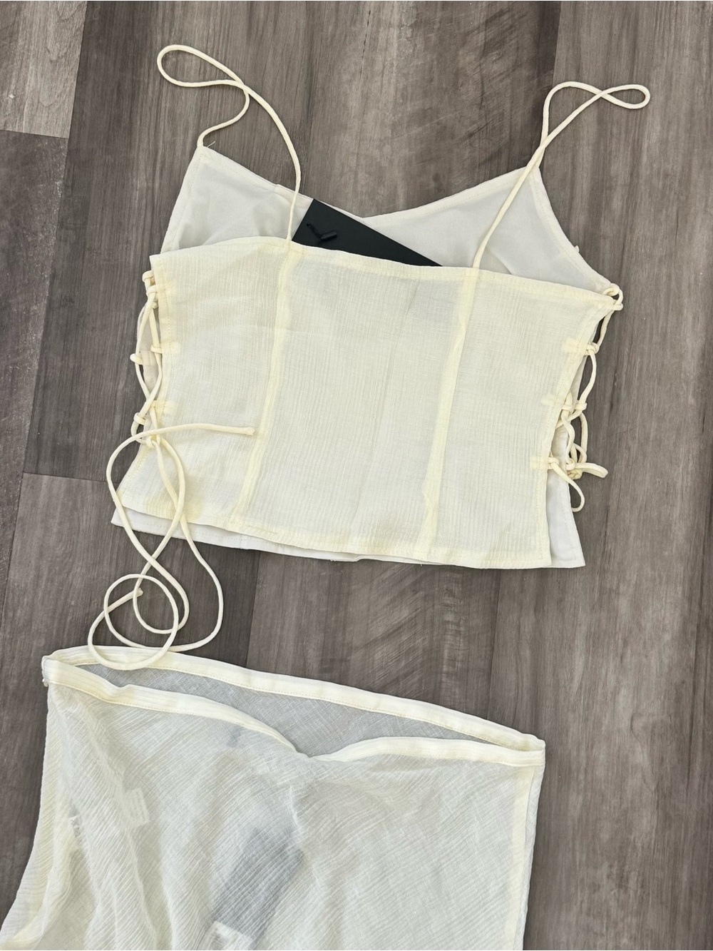 Lioness Butter Yellow Two-Piece Mesh Crop Top and Maxi Skirt Set - Picture 8 of 8